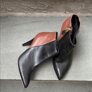 Dolce Vita Black and Brown Heeled Boots